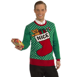 Forum Novelties Adult Nice Stocking Ugly Christmas Sweater  Multi  Medium