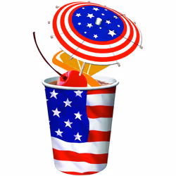 Forum Novelties X82149 Drink Umbrella, Blue, Red, White
