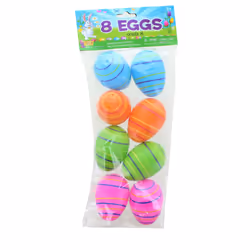Solid Color 2.25 Inch Plastic Easter Eggs | Pack of 8