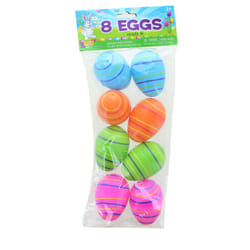 Solid Color 2.25 Inch Plastic Easter Eggs | Pack of 8