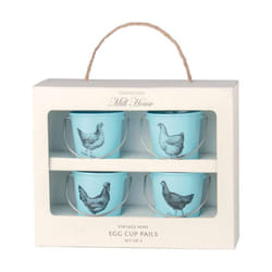 Eddington Vintage Set of 4 Egg Cup Buckets - Hen