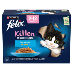 Felix As Good as It Looks Kitten, Meat & Fish Selection in Jelly - Pouch 12x85g