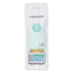 Brabantia PerfectFit Trash Bags (Size A / 0.8 Gallon) High Quality Thick Plastic Trash Can Liners with Tie Tape Drawstring Handles (20 Bags)