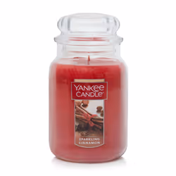 Yankee Candle Sparkling Cinnamon Scented Classic 22oz Large Jar Single Wick Candle Over 110 Hours of Burn Time | Holiday Gi ...