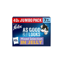 Felix As Good As It Looks 7+ Mixed in Jelly  40 x 85g (PACK OF 6)