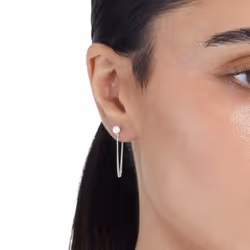 Amazon Essentials Pretty Silver Plated Front To Back Cubic Zirconia Drop Earring Set