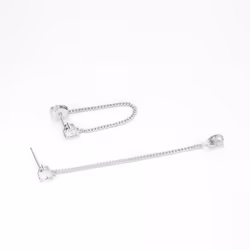 Amazon Essentials Pretty Silver Plated Front To Back Cubic Zirconia Drop Earring Set