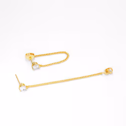 Amazon Essentials Pretty Gold Plated Front To Back Cubic Zirconia Drop Earring Set