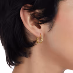 Amazon Essentials Gold Plated Cubic Zirconia Hoop  Braided Hoop and Polished Hoop Earring Set
