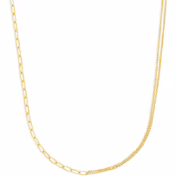 Amazon Essentials Gold Plated Paperclip And Cable Chain 18"""" Yellow Gold