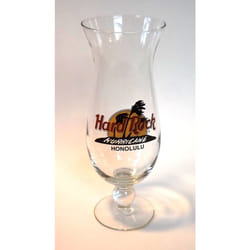 Hard Rock Cafe "" Honolulu "" Pilsner Hurricane Glass - 9 1/4""