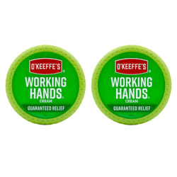 O'Keeffe's Working Hands Hand Cream for Extremely Dry; Cracked Hands; 3.4 Ounce Jar; Pack 2