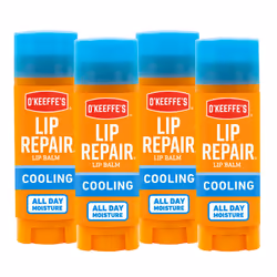 O'Keeffe's Cooling Relief Lip Repair Lip Balm for Dry Cracked Lips Stick Pack of 4