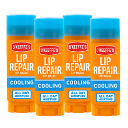O'Keeffe's Cooling Relief Lip Repair Lip Balm for Dry Cracked Lips Stick Pack of 4