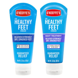 O'Keeffe's for Healthy Feet Foot Cream; 3.0 Ounce Tube and O'Keeffe's for Healthy Feet Night Treatment Foot Cream; 3.0 Ounce Tube; Relieves Extremely