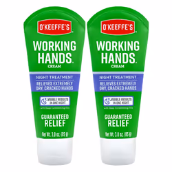 O'Keeffe's Working Hands Night Treatment Hand Cream; 3 oz Tube; (Pack of 2)