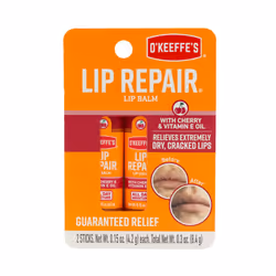 OKeeffes Lip Repair Lip Balm with Cherry Vitamin E Oil Stick Twin Pack