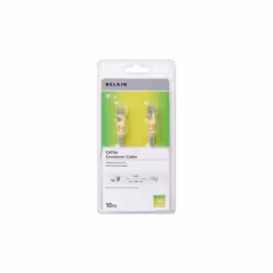 Belkin CAT5e Network Cable 10m RJ45 Crossover Cable 10M - Yellow/Grey