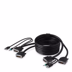 Linksys F1D9014b10, 3 m, Black, USB A, 2x DVI, 3.5 mm, USB B, 2x DVI, 3.5 mm, Male/Male, Polyvinyl chloride (PVC)