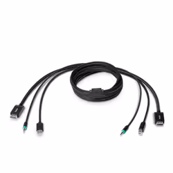 Linksys F1D9019b06, 1.8 m, USB, PS/2, DisplayPort, Black, DisplayPort, USB B, 3.5 mm