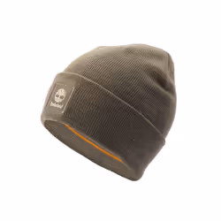 Timberland Men's Cuffed Beanie with Tonal Patch  Charcoal Heather Grey