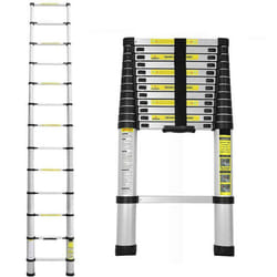 12 FT Aluminum Telescoping Ladder Telescopic Extension Ladder with Loc