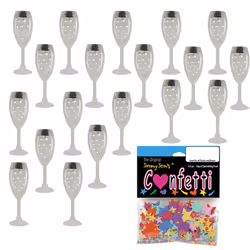 Confetti Champagne Flute Silver  Retail Pack 9283 QS0
