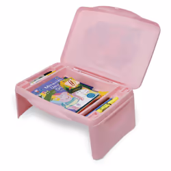 Peppa Pig Kids Lap Desk with Storage - Folding Lid and Collapsible Design - Portable for Travel or use in Bed at Home - Great for Writing  Reading or