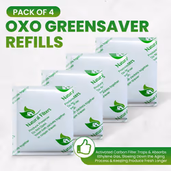 Natural Filters 4 Pack Greensaver Produce Preserver Filter Refills Compatible With OXO Greensaver - 11145300 Fully Breathable Tyvek Sachet