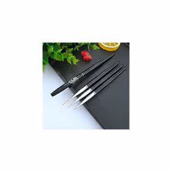 FULINJOY Nail Art Liner Brushes  7mm/9mm/11mm UV Gel Painting Nail Art Design Brush Metal Handle Nail Drawing Pens (3PCS  Black)