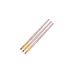 FULINJOY 3 Pcs Rose Gold Round Nail Art Brush Set Nail Painting Brush Manicure Tool UV Gel 3D Nail Brush Pens(7mm/8mm/9mm)