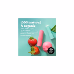eos 100% Natural & Organic Lip Balm- Strawberry Sorbet  Dermatologist Recommended for Sensitive Skin  All-Day Moisture  0.14 oz  2 Pack