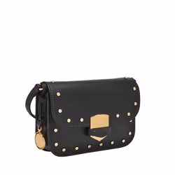 Fossil Lennox Flap Crossbody  Small Black W/Studs