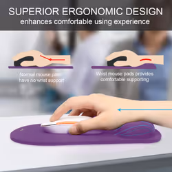 TECKNET Mouse Pad with Wrist Support  Ergonomic Gaming Mouse Pad Pain Relief  Portable Comfortable Mousepad for Computer  Laptop  Office  Home and Tra