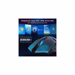 TECKNET 2.4G USB Wireless Optical Gaming Mouse, 8 Buttons, 4800DPI Nano Receiver for Windows XP, Vista, WIN7, WIN8, Win10, MAC