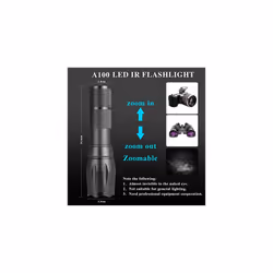 IR LED Torch 940nm Adjustable Focus Infrared Illuminator Tactical IR Flashlight for Night Vision Coyote Hog Predator Hunting, Single Mode Zoomable IR