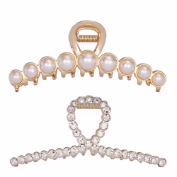 Rhinestone Hair Claw Clips  4.4 Inch Vintage Metal Imitation Pearl Hair Jaw Clip for Women  Non Slip Hair Clamp Fashion Weddi ...