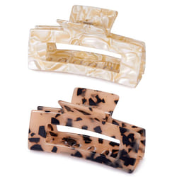 Large Tortoise Shell Claw Clip 4.1 Inch Cellulose Acetate Hair Claw  2 Pack Banana Hair Claw Clips for Thick Curly Hair  French Design Hair Jaw Clamp
