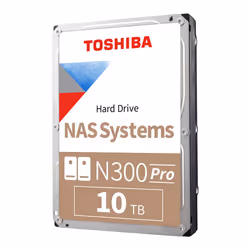 Toshiba N300 PRO 10TB Large-Sized Business NAS (up to 24 bays) 3.5-Inch Internal Hard Drive - Up to 300 TB/year Workload Rate ...