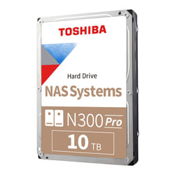Toshiba N300 PRO 10TB Large-Sized Business NAS (up to 24 bays) 3.5-Inch Internal Hard Drive - Up to 300 TB/year Workload Rate CMR SATA 6 GB/s 7200 RPM