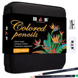 122 colored Pencils Kit Oil Based Soft core  Professional color Drawing Set with case Sharpener Sketching Layering Blending Art Set  Supplies for Adul