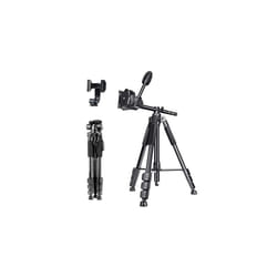 Desview Camera Tripod 62 inch, Lightweight Aluminium Travel Tripod Stand with Phone Holder, Carry Bag for DSLR/All Cameras/Cell Phones 360 Panoramic V