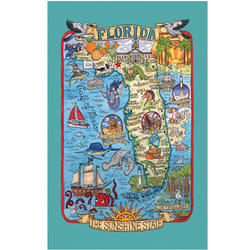 Kay Dee Designs F2183 Adventure Destinations Poster Style Tea Towel  Florida  18"""" x 28""""