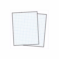 3-Hole Punched Double Sided Graph Paper With Chipboard Back, White