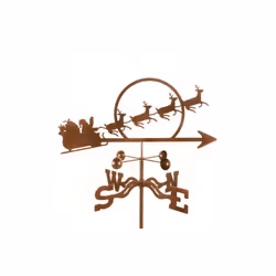 Santa with Sleigh Weathervane - Roof Mount