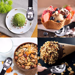 MUYULIN Ice Cream Scoop Comfortable Silicone Non-Slip Dishwasher Safe