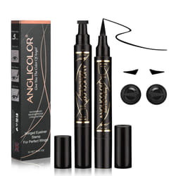 Anglicolor Liquid Eyeliner Stamp  Winged Eyeliner Stamp  Waterproof Long Lasting Dual Ended Eyeliner Pen for Women Christmas Gift (01-Black)
