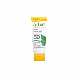 Alba Botanica, Sheer Mineral Sunscreen Lotion, SPF 50, Fragrance Free, 89 ml