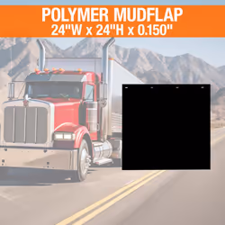 Buyers Products  2 Pack  Super Durable Black Polymer Mudflaps 24x24 Inch  RC24PPBPKGD