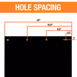 Buyers Products  2 Pack  Super Durable Black Polymer Mudflaps 24x24 Inch  RC24PPBPKGD